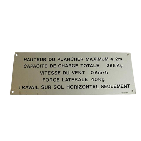 Part Number 3078137870 Floor Height + Load Label fits Haulotte