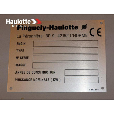 Part Number 3078138440 Manufacturer Plate fits Haulotte