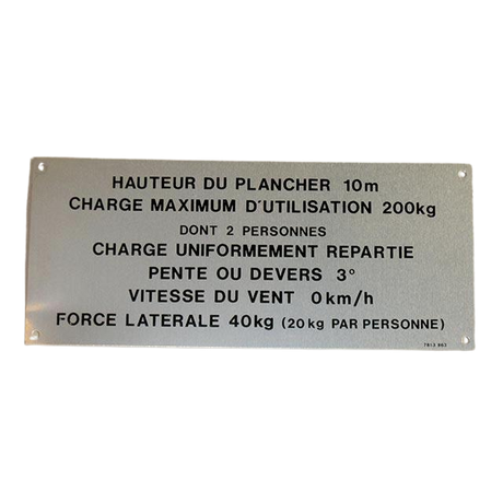 Part Number 3078138630 Floor Height + Load Label fits Haulotte