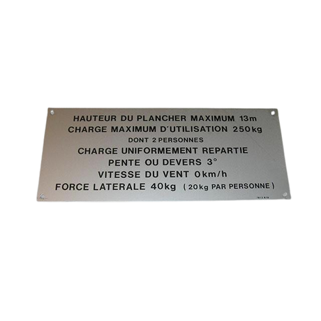 Part Number 3078138780 Floor Height + Load Label fits Haulotte