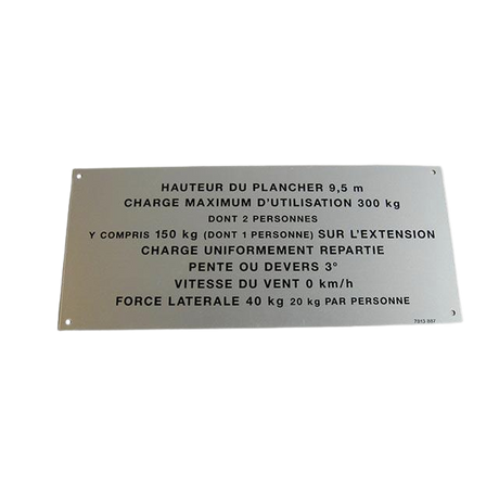 Part Number 3078138870 Floor Height + Load Label fits Haulotte