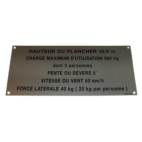 Part Number 3078138950 Floor Height + Load Label fits Haulotte