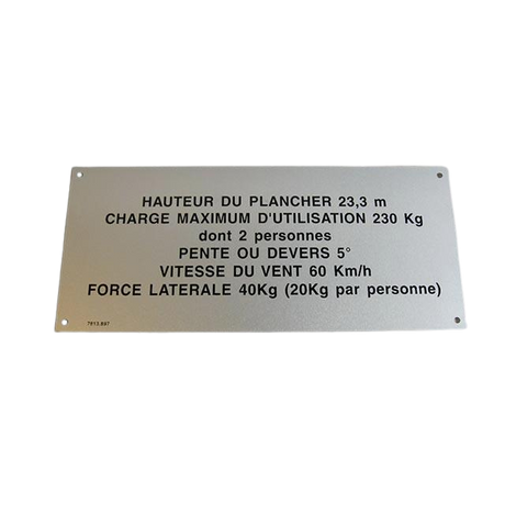 Part Number 3078138970 Floor Height + Load Label fits Haulotte