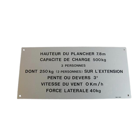 Part Number 3078139020 Floor Height + Load Label fits Haulotte