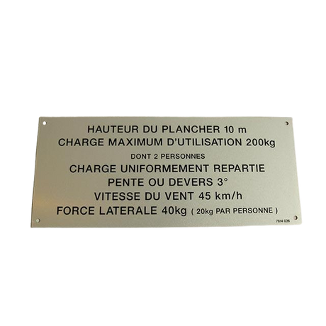 Part Number 3078140360 Floor Height + Load Label fits Haulotte
