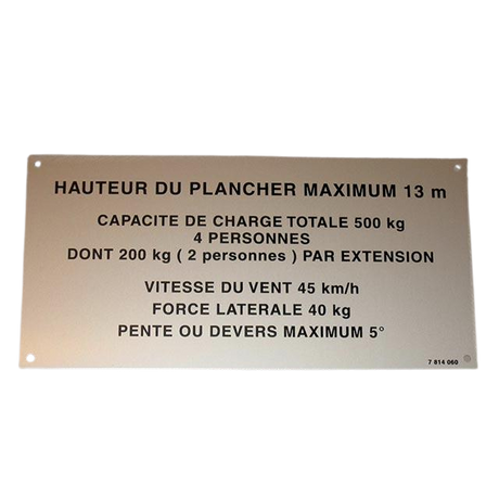 Part Number 3078140600 Floor Height + Load Label fits Haulotte