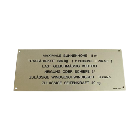 Part Number 3078140700 Floor Height + Load Label fits Haulotte