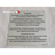 Part Number 3078141680 Movement And Inspection Plate fits Haulotte