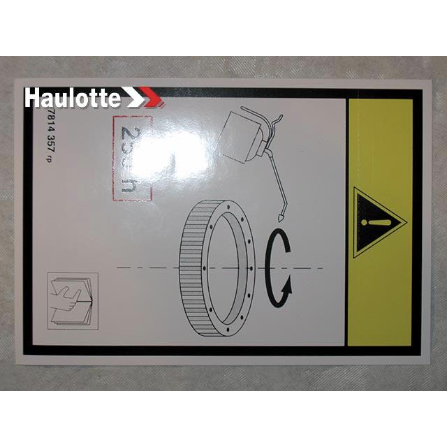 3078143570 Graissage' Label | Genuine Haulotte