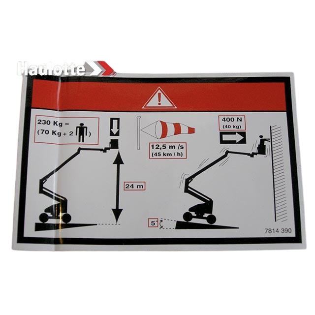 3078143900 Floor Height + Load Label | Genuine Haulotte