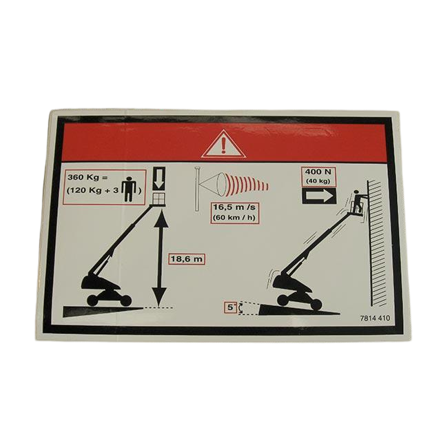 3078144100 Floor Height + Load Label | Genuine Haulotte