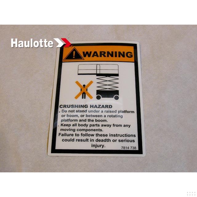 Part Number 3078147380 Do Not Park Label fits Haulotte