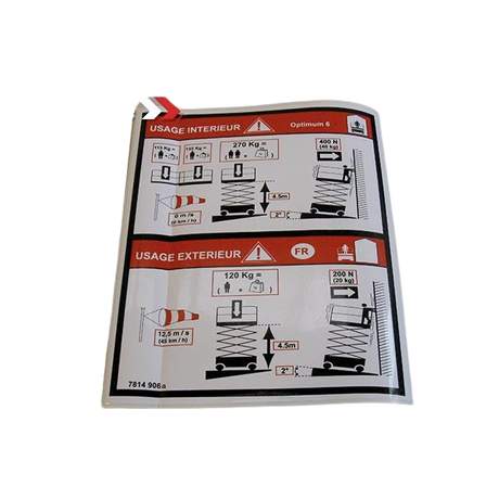 Part Number 3078149060 Floor Height + Load Label fits Haulotte