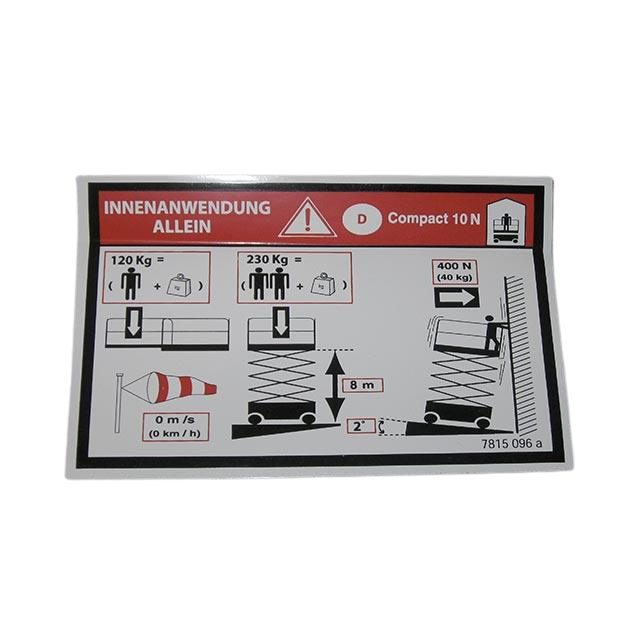 3078150960 Floor Height + Load Label | Genuine Haulotte