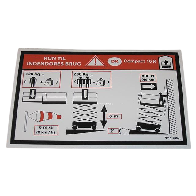 3078151000 Floor Height + Load Label | Genuine Haulotte