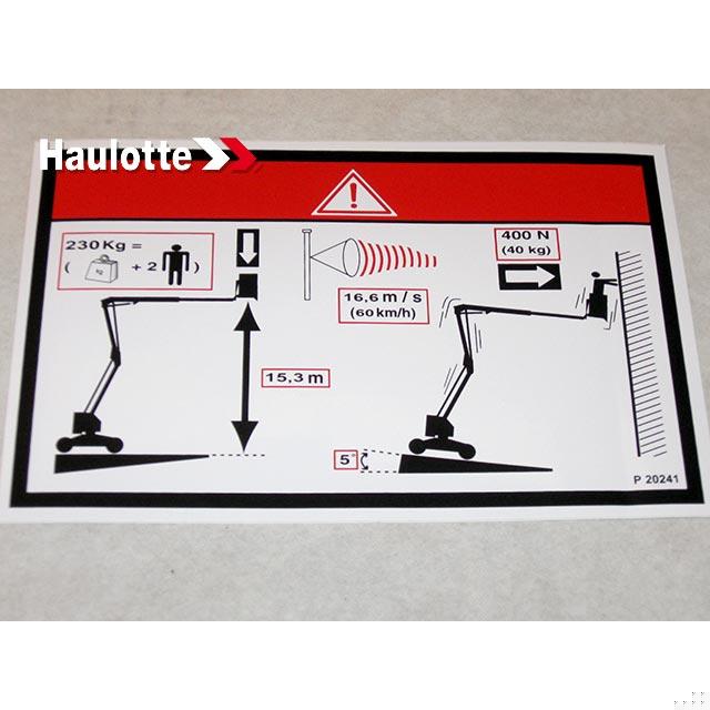 307P202410 Floor Height + Load Label | Genuine Haulotte
