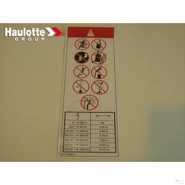 307P218660 Label | Genuine Haulotte