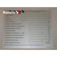 Part Number 307P218930 Manufacturer Plate fits Haulotte
