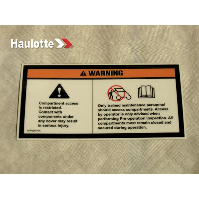 307P225470 Label | Genuine Haulotte