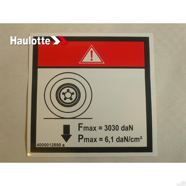 4000012880 Ground Pressure Load C12Dx | Genuine Haulotte