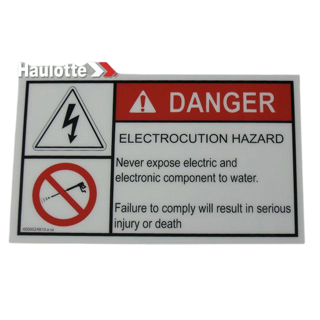 4000024810 Decal-Danger-Do Not Spray Elecrical | Genuine Haulotte