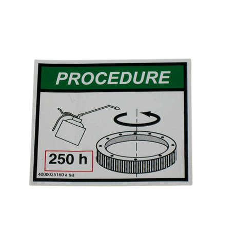 Part Number 4000025160 Lubrication Label fits Haulotte