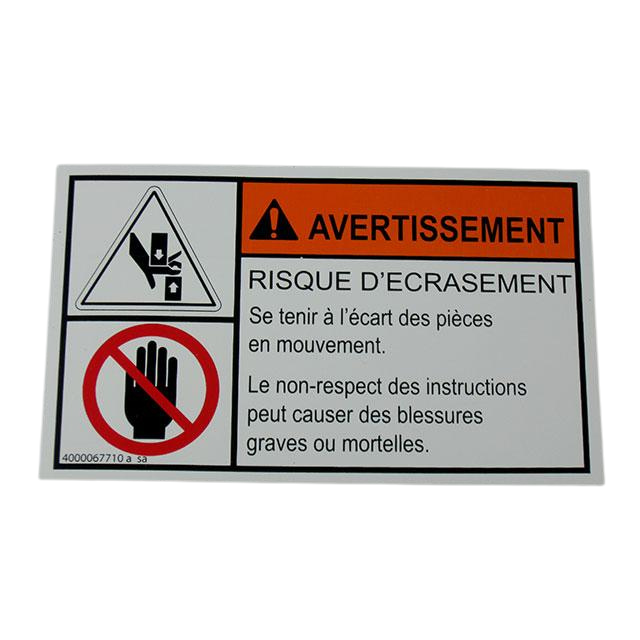 4000067710 Hand Injury Label | Genuine Haulotte
