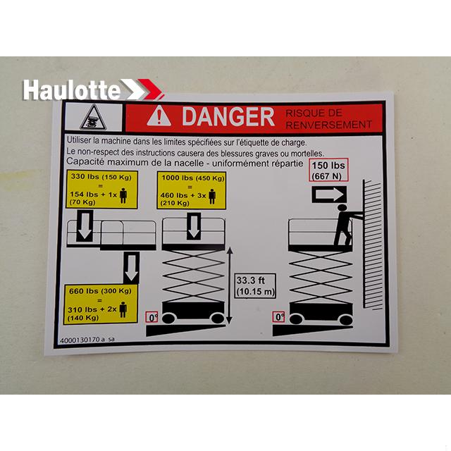 4000130170 Load Height C3368Rt 450 | Genuine Haulotte