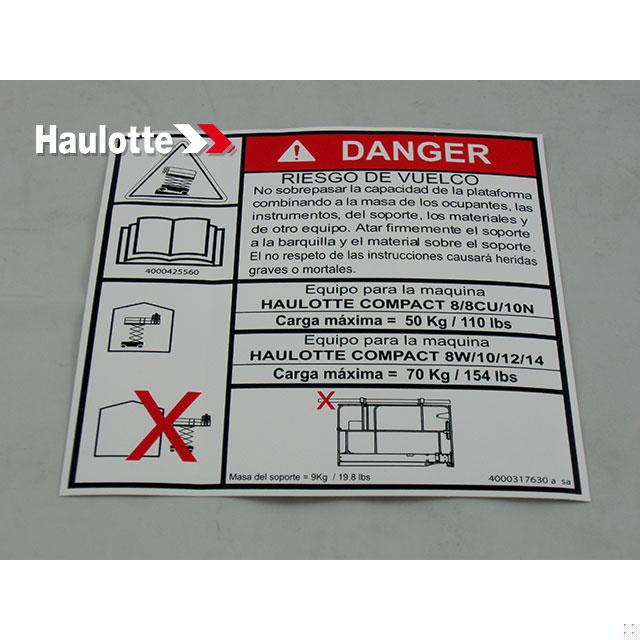 4000317630 Danger | Genuine Haulotte