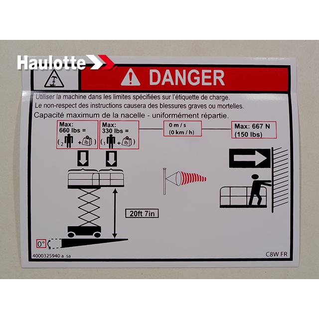4000325940 Load Height C8W | Genuine Haulotte
