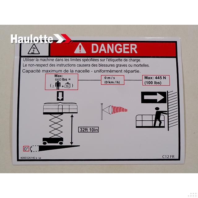 4000326140 Load Height C12 See 4000701060 | Genuine Haulotte