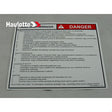 Part Number 4000360890 Instruction Label fits Haulotte