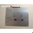 Part Number 4000700150 Manufacturer Plate fits Haulotte