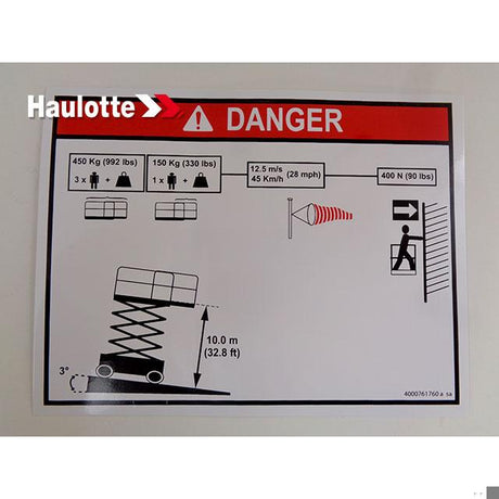 Part Number 4000761760 Load Height fits Haulotte