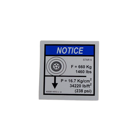 Part Number 4000814950 Ground Pressure, Load fits Haulotte