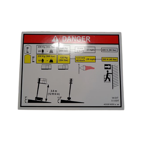 Part Number 4000816050 Load Height fits Haulotte