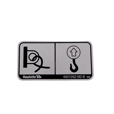 Part Number 4001052180 Machine Anchor Point Label fits Haulotte