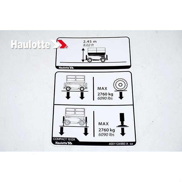 4001124960 Info-Explanation Label | Genuine Haulotte