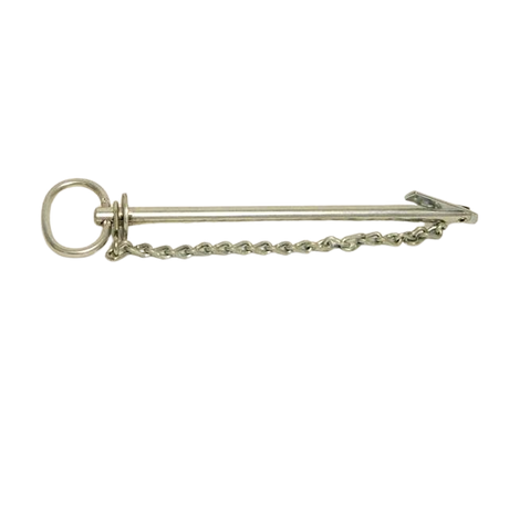 Part Number A-00028 Clevis Pin-Tension Lock 1/2 X 8 1/4 W/12In Chain Lanyard fits Haulotte