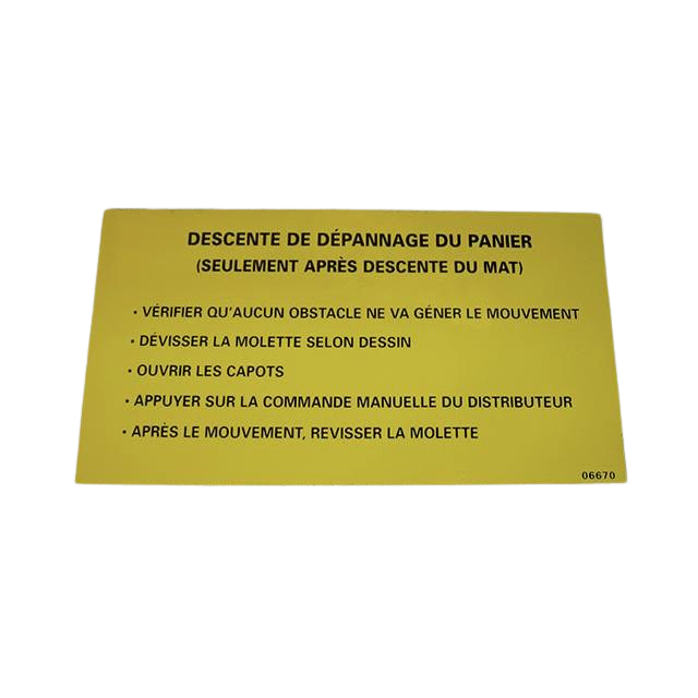 ABM06670 Label | Genuine Haulotte