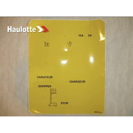 Part Number ABM08707A Label fits Haulotte