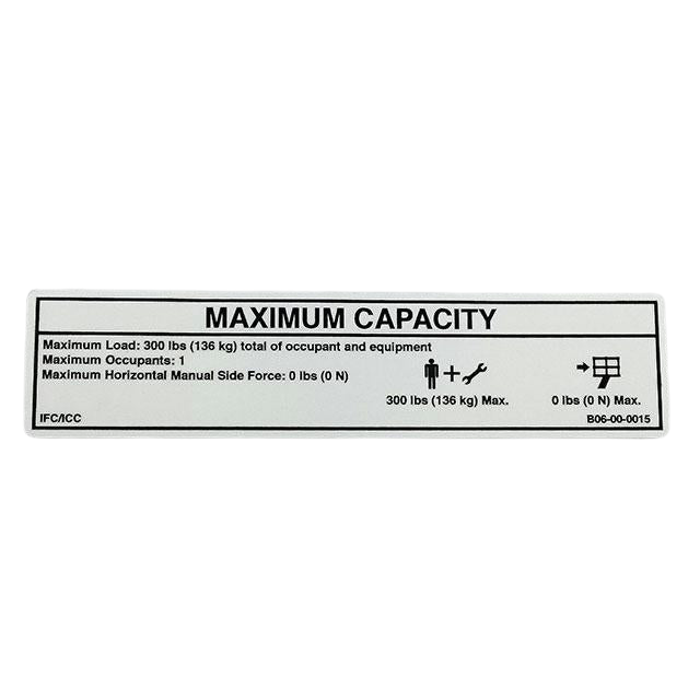 B06-00-0015 Decal-Capacity 300 Lbs | Genuine Haulotte