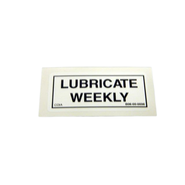 B06-00-0036 Decal-"Lubricate Weekly" | Genuine Haulotte