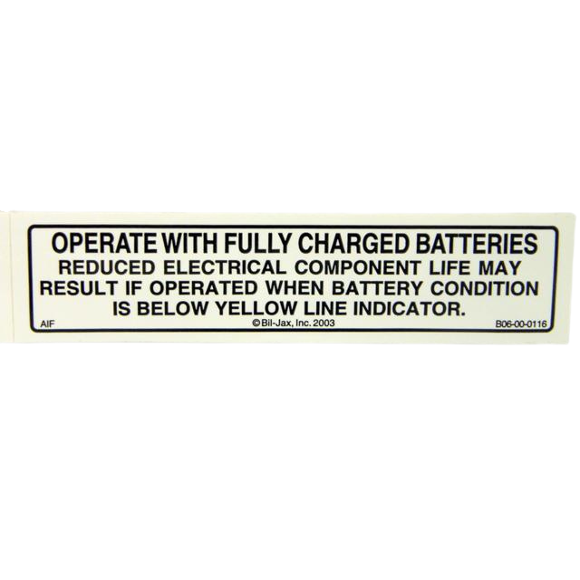 B06-00-0116 Decal-"Oper.W/Full Chg Batt" | Genuine Haulotte