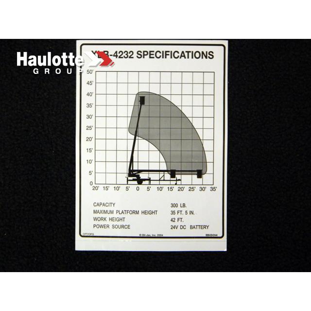 B06-00-0144 Decal-Xlb-4232 Specs | Genuine Haulotte