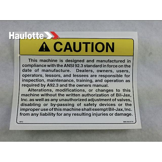 B06-00-0175 Decal-"Caution-This Machine." | Genuine Haulotte