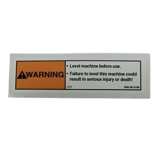 B06-00-0189 Decal-"Warning-Level Mach..." | Genuine Haulotte