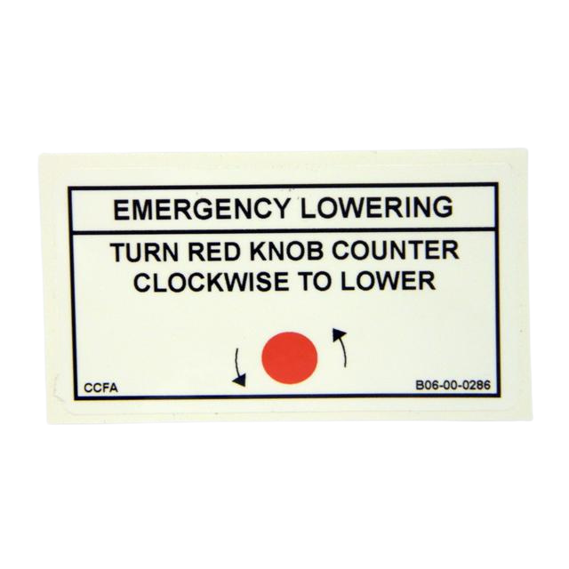 B06-00-0286 Decal-Emergency Lower | Genuine Haulotte