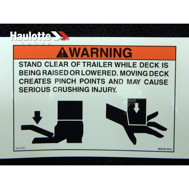 B06-00-0312 Decal-"Stand Clear Of Trailer | Genuine Haulotte