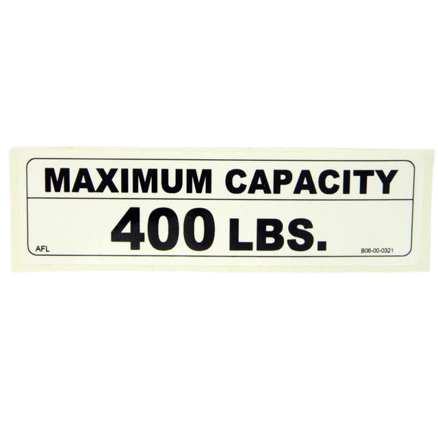 B06-00-0321 Decal-Maximum Capacity 400# | Genuine Haulotte